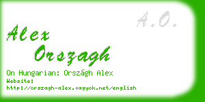 alex orszagh business card